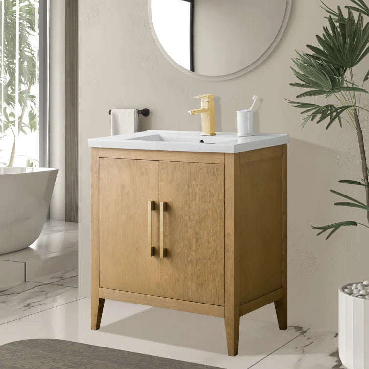 Vanity Art 30 Inch Single Sink Bathroom Vanity With Ceramic Top - CVI30