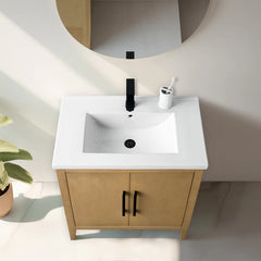 Vanity Art 30 Inch Single Sink Bathroom Vanity With Ceramic Top - CVI30