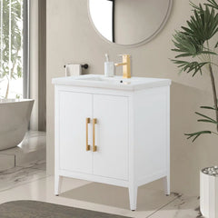 Vanity Art 30 Inch Single Sink Bathroom Vanity With Ceramic Top - CVI30