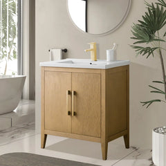 Vanity Art 30 Inch Single Sink Bathroom Vanity With Ceramic Top - CVI30