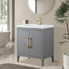 Vanity Art 30 Inch Single Sink Bathroom Vanity With Ceramic Top - CVI30