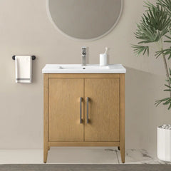 Vanity Art 30 Inch Single Sink Bathroom Vanity With Ceramic Top - CVI30
