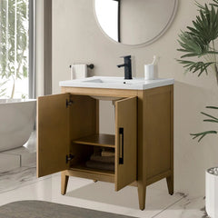 Vanity Art 30 Inch Single Sink Bathroom Vanity With Ceramic Top - CVI30