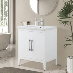 Vanity Art 30 Inch Single Sink Bathroom Vanity With Ceramic Top - CVI30