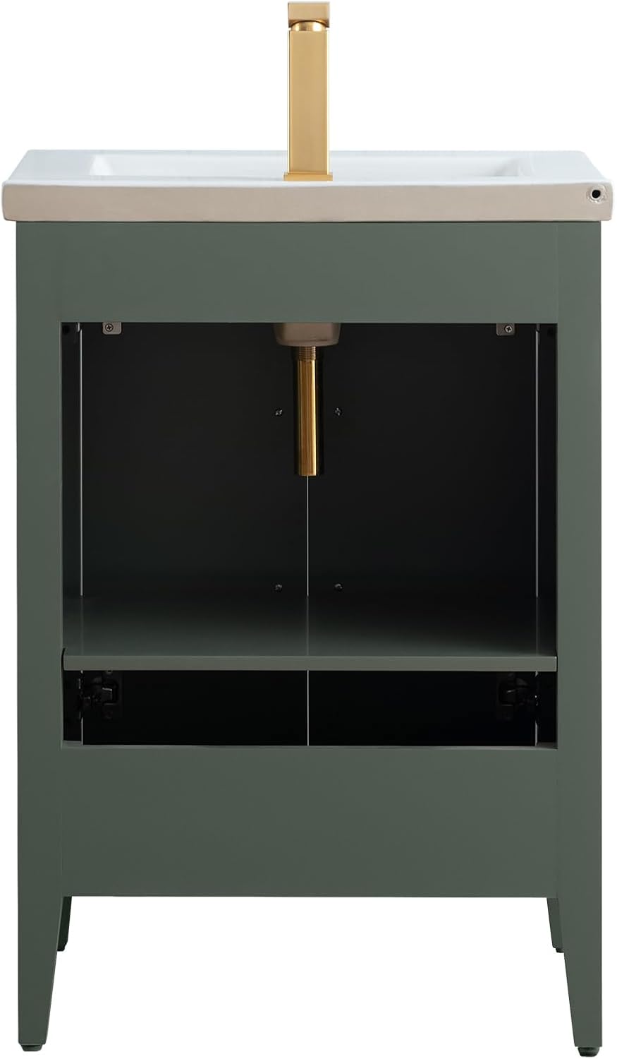 Vanity Art 24-Inch Bathroom Vanity: Single Sink, Ceramic Top, Soft-Closing Doors, Solid Wood Frame - CVI24