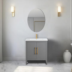 Vanity Art 24-Inch Bathroom Vanity: Single Sink, Ceramic Top, Soft-Closing Doors, Solid Wood Frame - CVI24