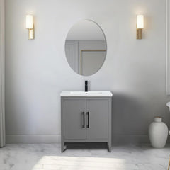 Vanity Art 24-Inch Bathroom Vanity: Single Sink, Ceramic Top, Soft-Closing Doors, Solid Wood Frame - CVI24
