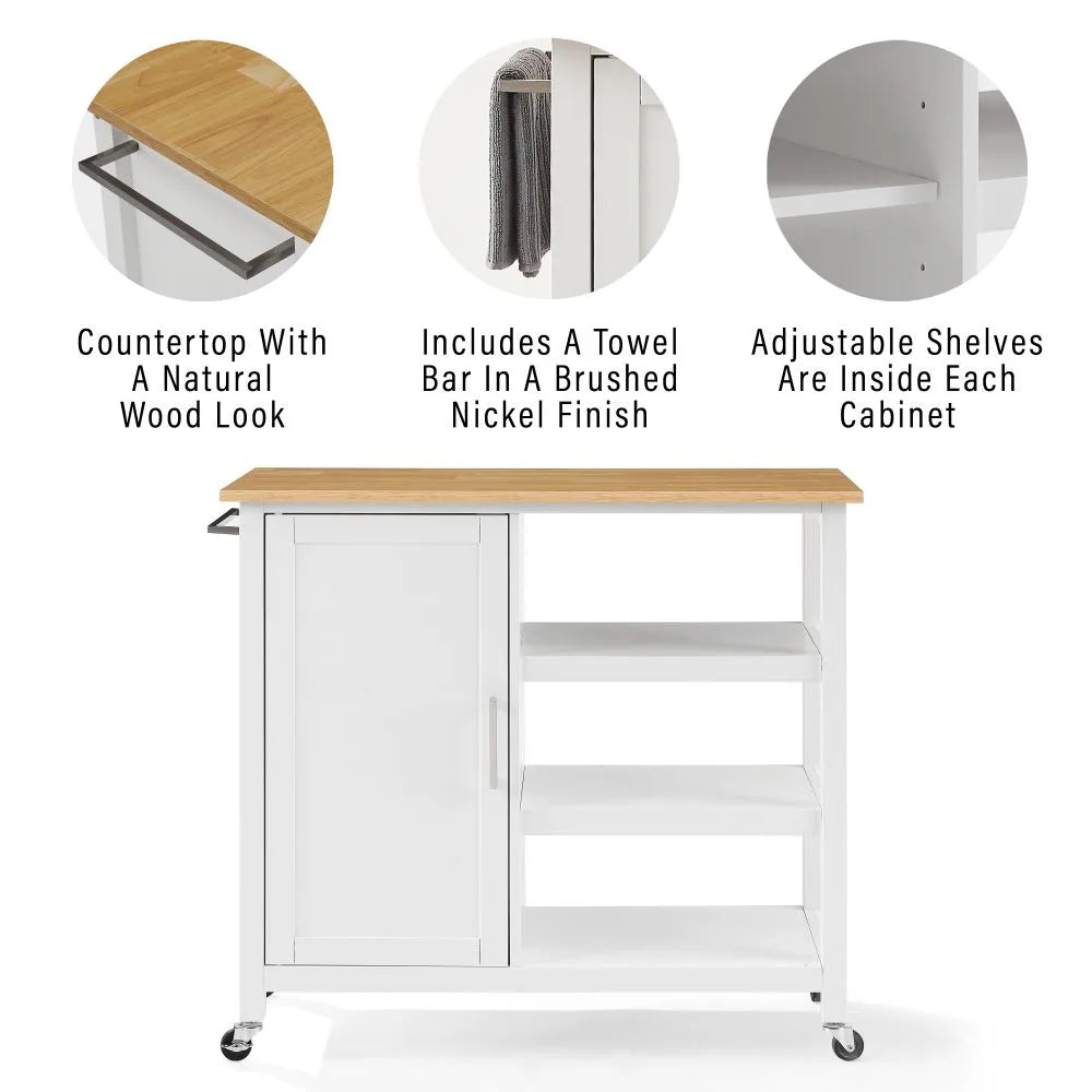 Crosley Tristan Open Kitchen Island/cart - CF3035NA-WH