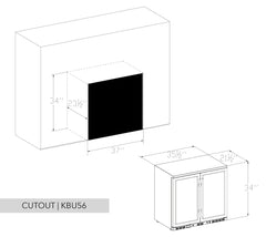KingsBottle 36" Outdoor Beverage Refrigerator 2 Door For Home - KBU56ASD