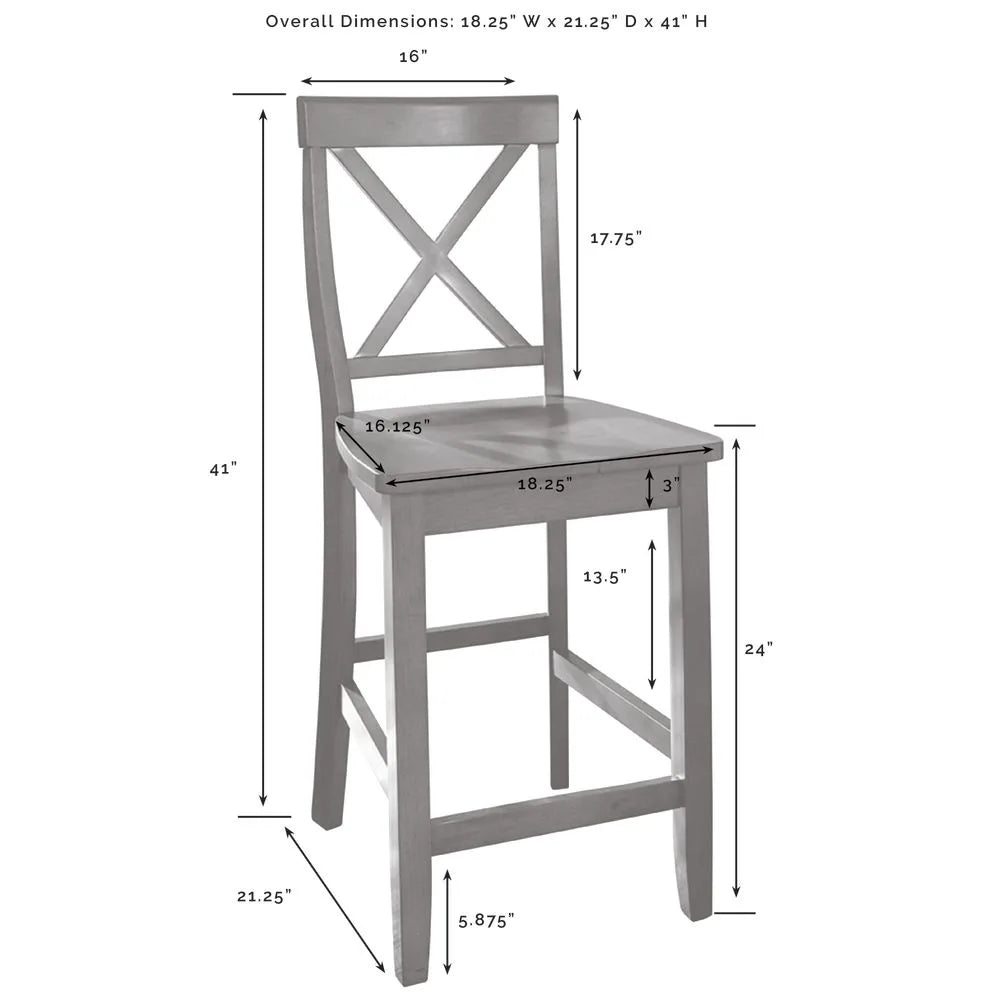 Crosley Julia Wood Top Island W/x-back Stools - KF30067WH