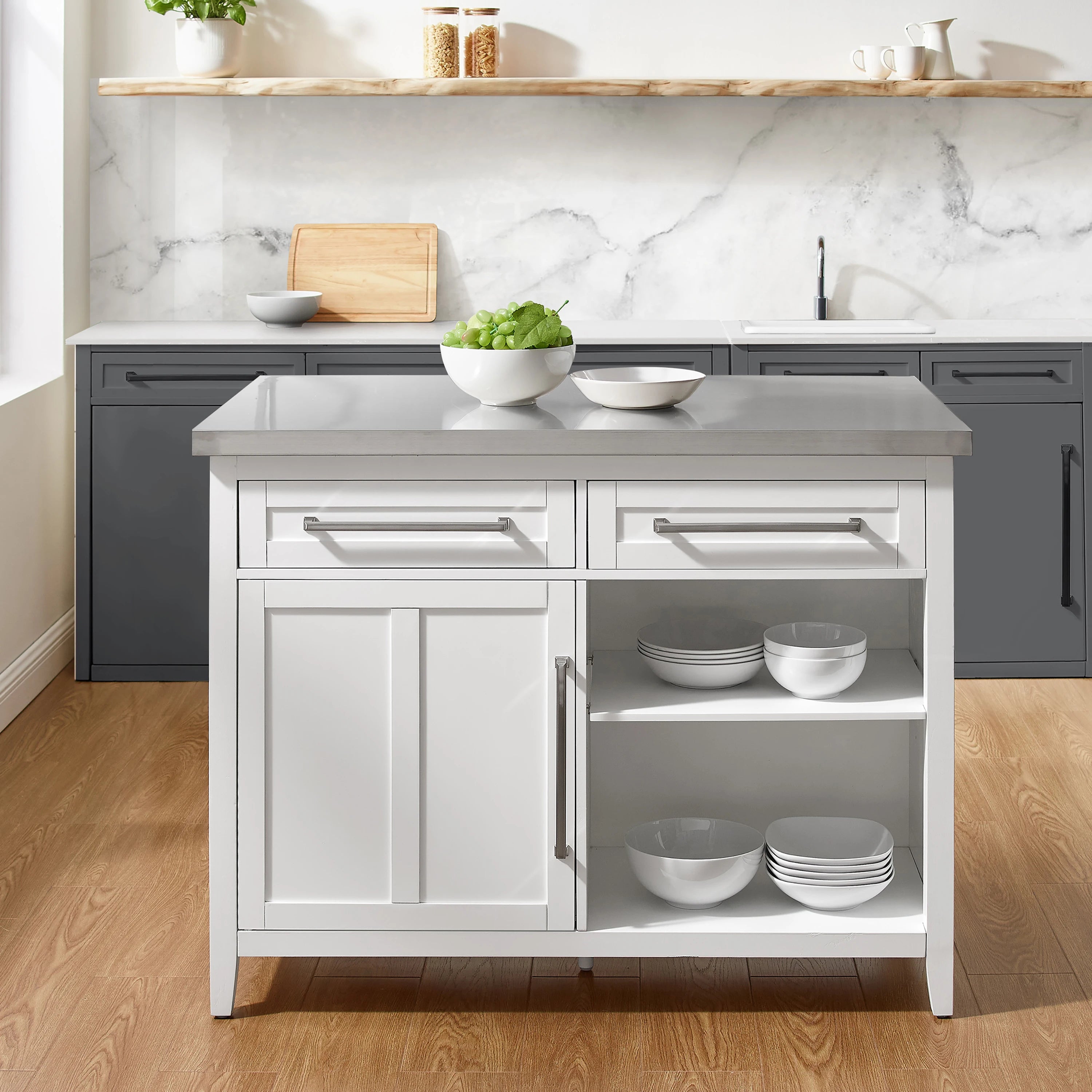 Crosley Silvia Stainless Steel Top Kitchen Island - KF30080SS