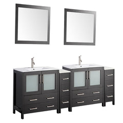 Vanity Art 96-Inch Double Sink Bathroom Vanity Set with Ceramic Top and Soft Closing Doors and Drawers - CVB36-96