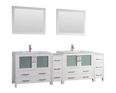 Vanity Art 96-Inch Double Sink Bathroom Vanity Set with Ceramic Top and Soft Closing Doors and Drawers - CVB36-96