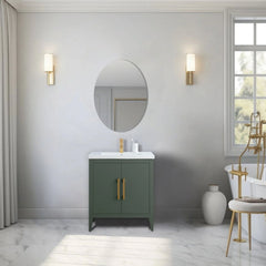 Vanity Art 30 Inch Single Sink Bathroom Vanity With Ceramic Top - CVI30
