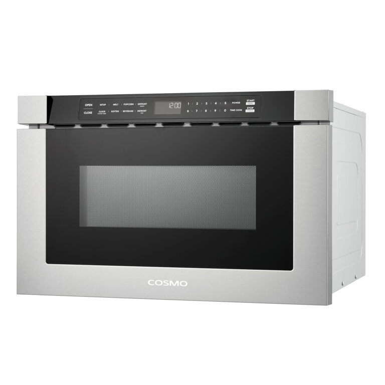 Cosmo 24" Built-in Microwave Drawer with Automatic Presets, Touch Controls, Defrosting Rack and 1.2 cu. ft. Capacity in Stainless Steel