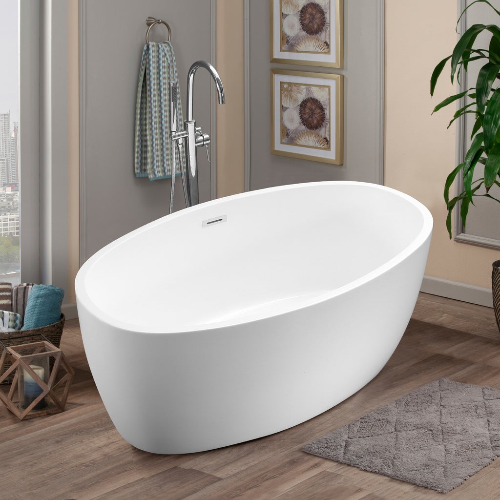 Altair Jolie 55" x 32" Freestanding Soaking Acrylic Bathtub