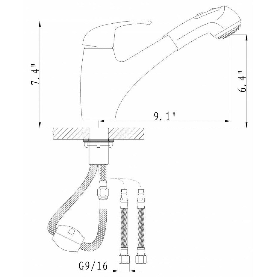 Alpha Loop Handle Pull-Out Faucet Model No. 53-577
