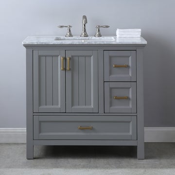 Altair Isla 36" Single Bathroom Vanity Set with Marble Countertop