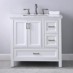 Altair Isla 36" Single Bathroom Vanity Set with Marble Countertop