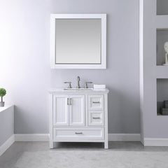 Altair Isla 36" Single Bathroom Vanity Set with Marble Countertop