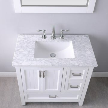 Altair Isla 36" Single Bathroom Vanity Set with Marble Countertop