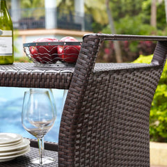 Crosley Palm Harbor Outdoor Wicker Bar Cart Brown - CO7213-BR