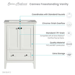 Swiss Madison Cannes 24" Bathroom Vanity in White - SM-BV412