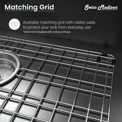 Swiss Madison Rivage 30" x 21" Stainless Steel, Single Basin, Farmhouse Kitchen Sink with Apron - SM-KS759