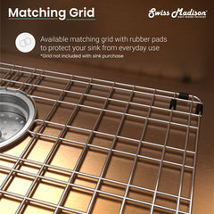 Swiss Madison Rivage 30" x 21" Stainless Steel, Single Basin, Farmhouse Kitchen Sink with Apron - SM-KS759