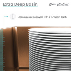 Swiss Madison Rivage 30" x 21" Stainless Steel, Single Basin, Farmhouse Kitchen Sink with Apron - SM-KS759