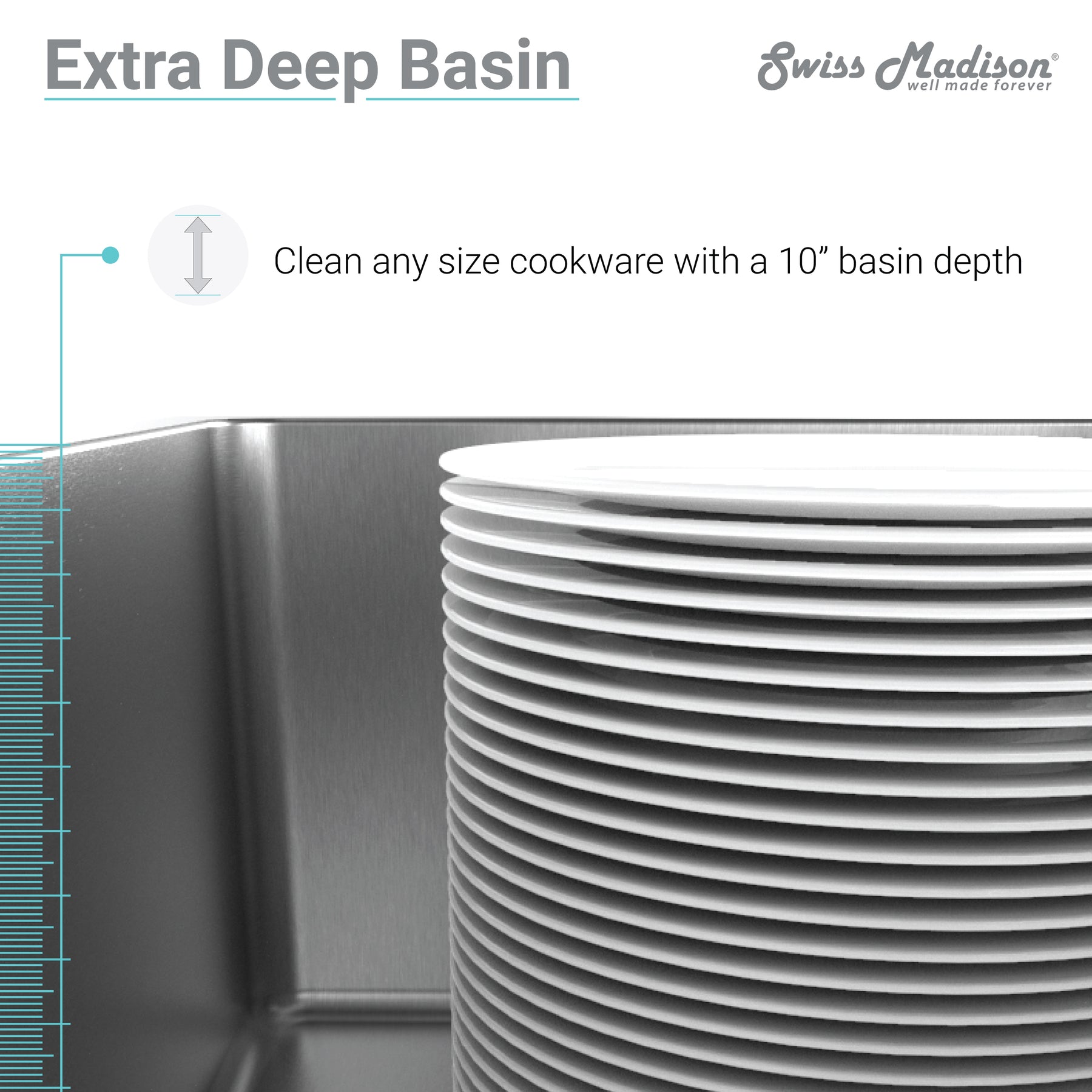 Swiss Madison Rivage 30" x 21" Stainless Steel, Single Basin, Farmhouse Kitchen Sink with Apron - SM-KS759