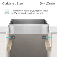 Swiss Madison Rivage 30" x 21" Stainless Steel, Single Basin, Farmhouse Kitchen Sink with Apron - SM-KS759