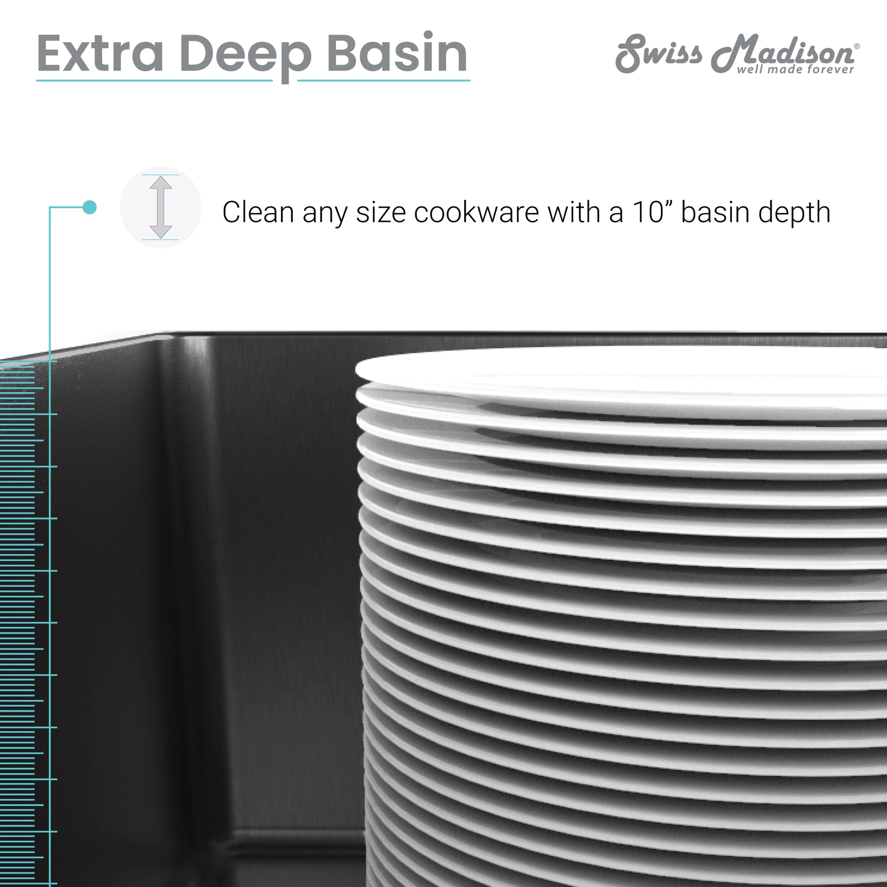 Swiss Madison Rivage 32" x 19" Single Basin, Undermount Kitchen Sink - SM-KU701