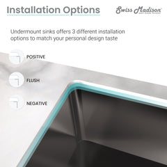 Swiss Madison Rivage 32" x 19" Single Basin, Undermount Kitchen Sink - SM-KU701