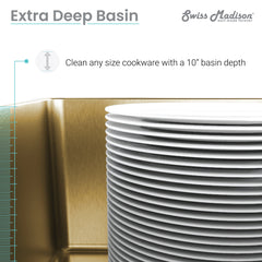 Swiss Madison Rivage 32" x 19" Single Basin, Undermount Kitchen Sink - SM-KU701