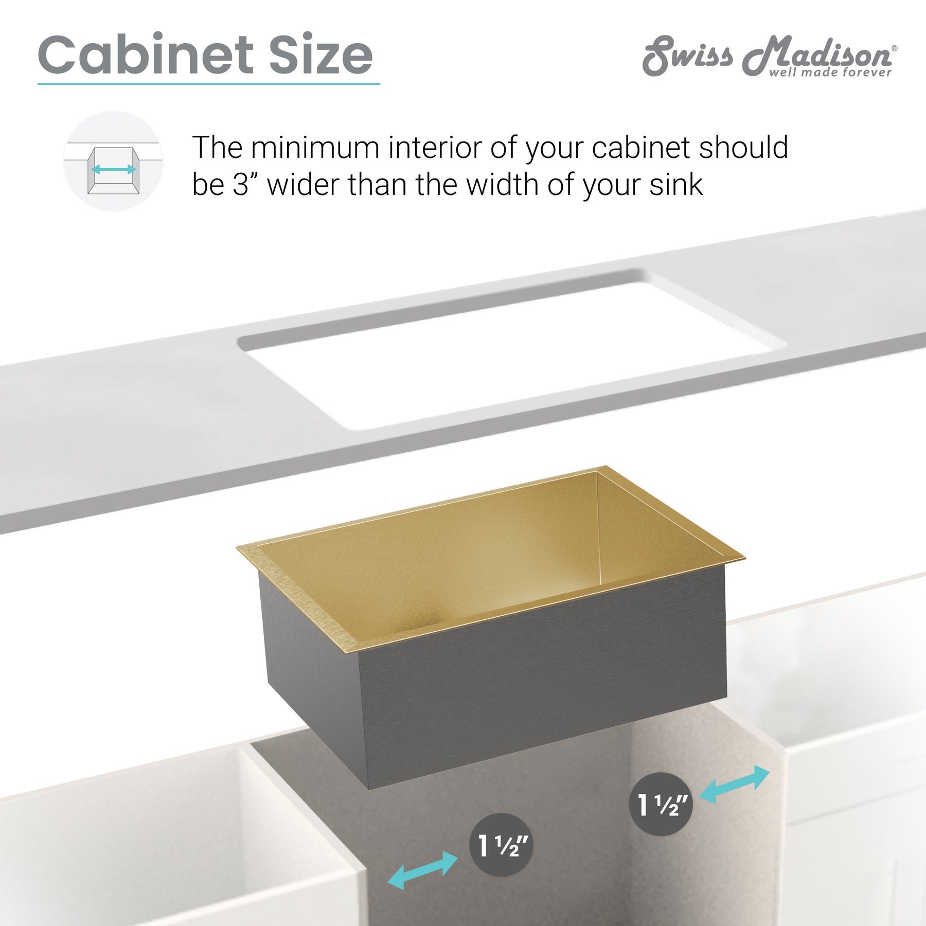 Swiss Madison Rivage 32" x 19" Single Basin, Undermount Kitchen Sink - SM-KU701