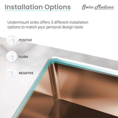 Swiss Madison Rivage 32" x 19" Single Basin, Undermount Kitchen Sink - SM-KU701