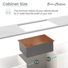 Swiss Madison Rivage 32" x 19" Single Basin, Undermount Kitchen Sink - SM-KU701