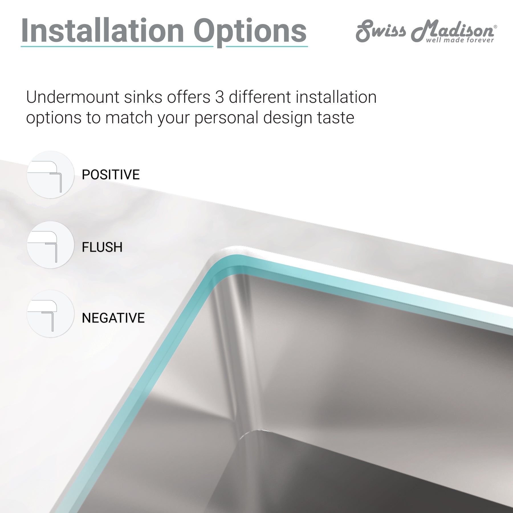 Swiss Madison Rivage 32" x 19" Single Basin, Undermount Kitchen Sink - SM-KU701