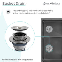 Swiss Madison Rivage 33" x 20" Dual Basin, Undermount Kitchen Sink - SM-KU725