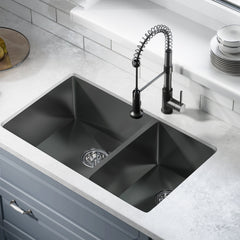 Swiss Madison Rivage 33" x 20" Dual Basin, Undermount Kitchen Sink - SM-KU725
