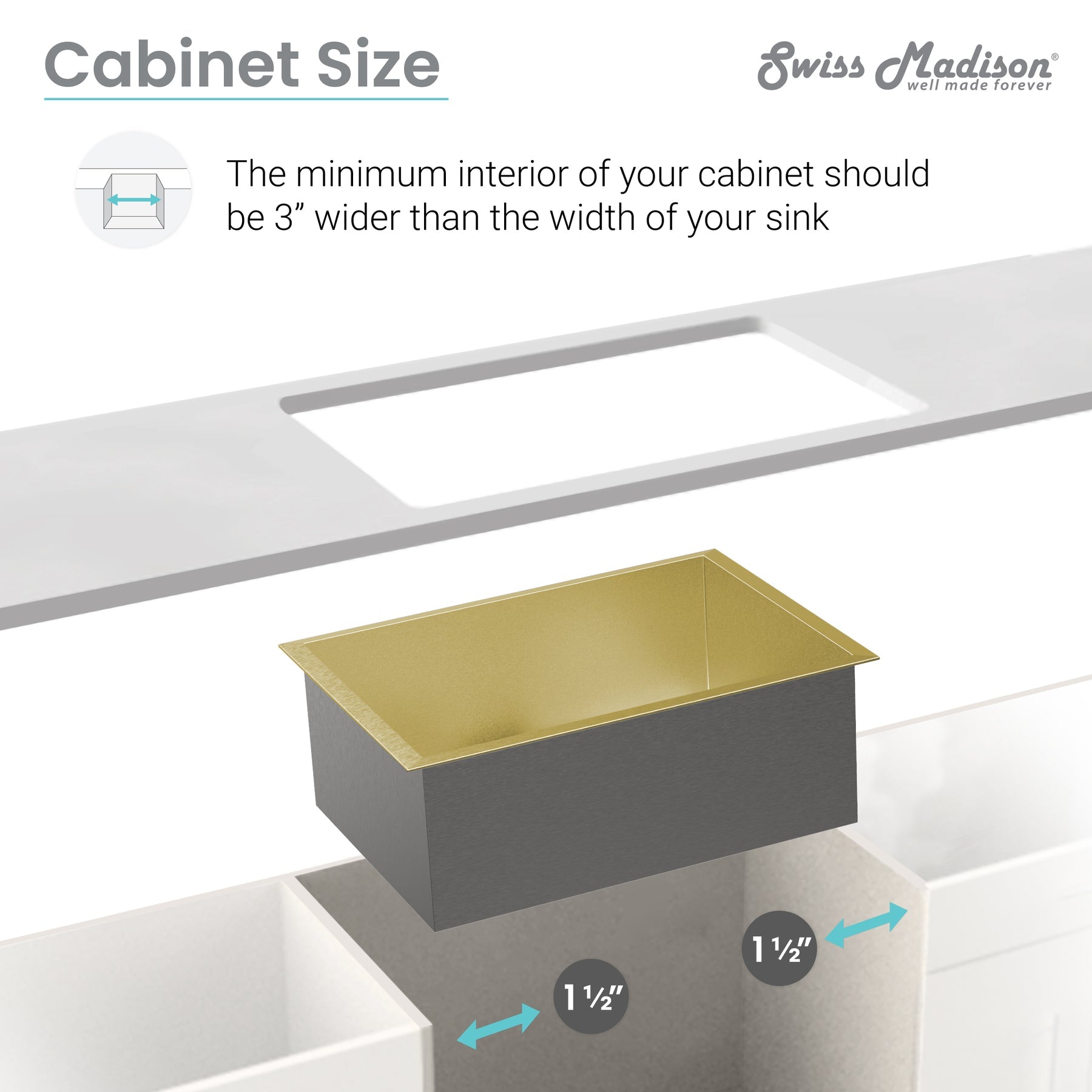 Swiss Madison Rivage 33" x 20" Dual Basin, Undermount Kitchen Sink - SM-KU725