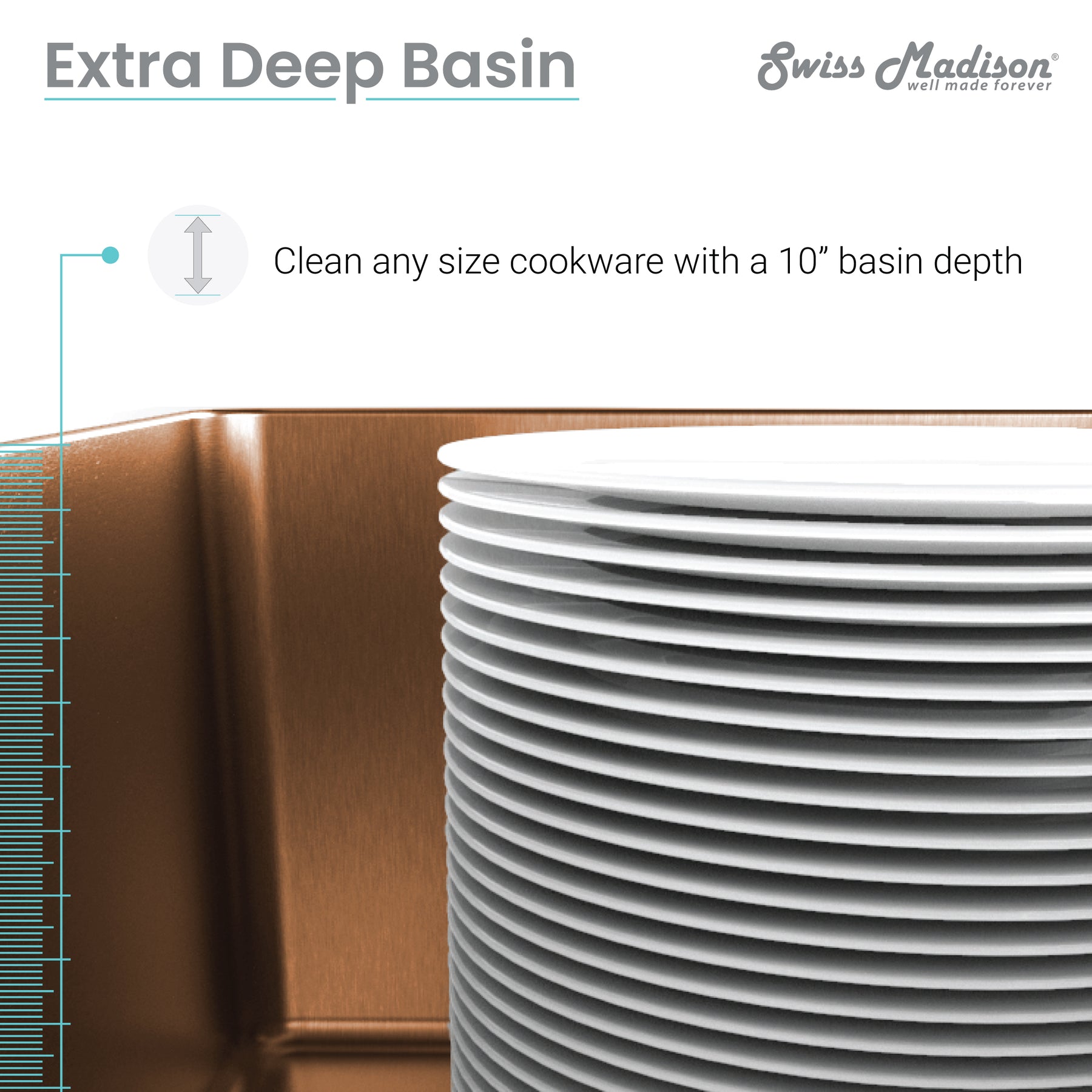 Swiss Madison Rivage 33" x 20" Dual Basin, Undermount Kitchen Sink - SM-KU725