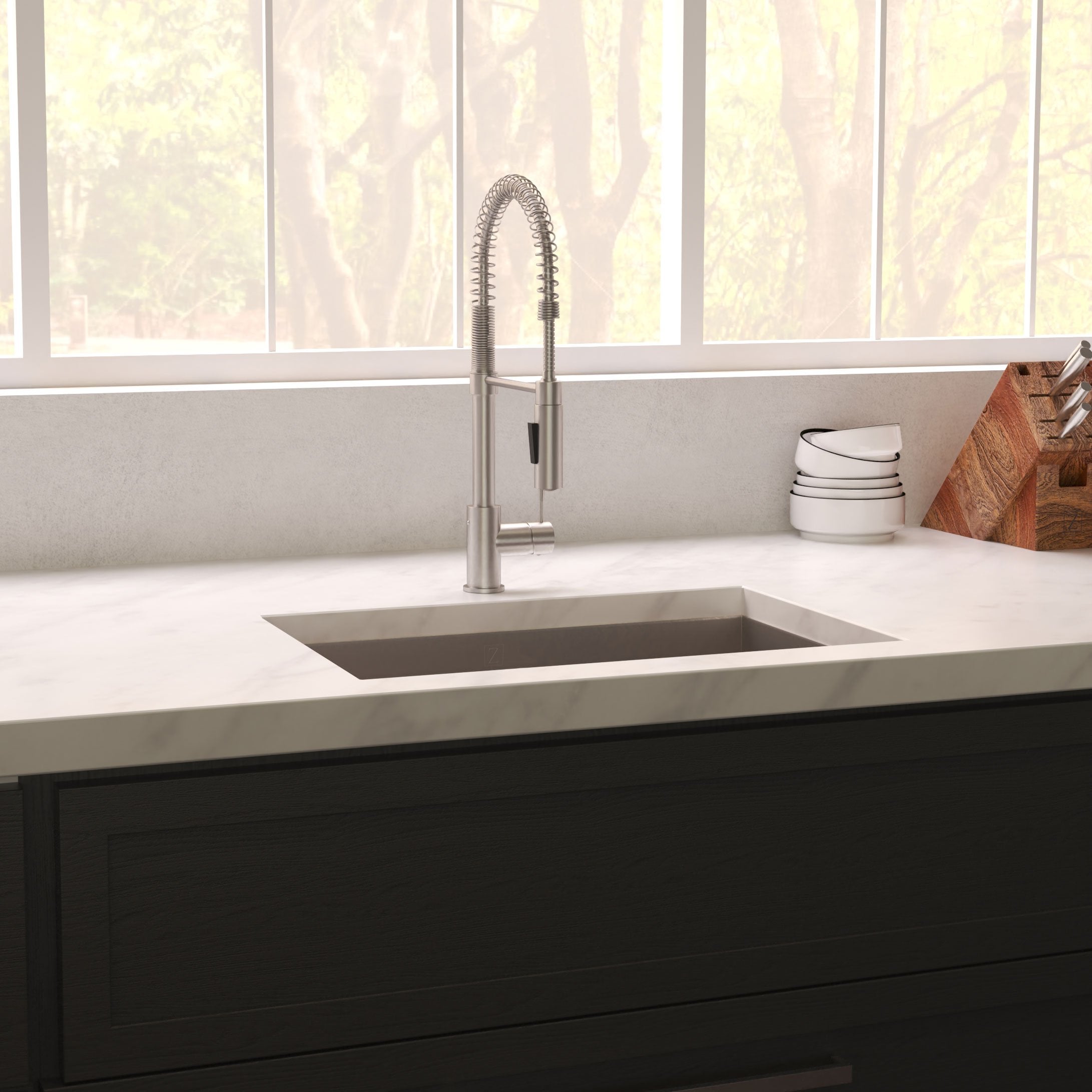 ZLINE 27 in. Meribel Undermount Single Bowl Stainless Steel Kitchen Sink with Bottom Grid, SRS-27