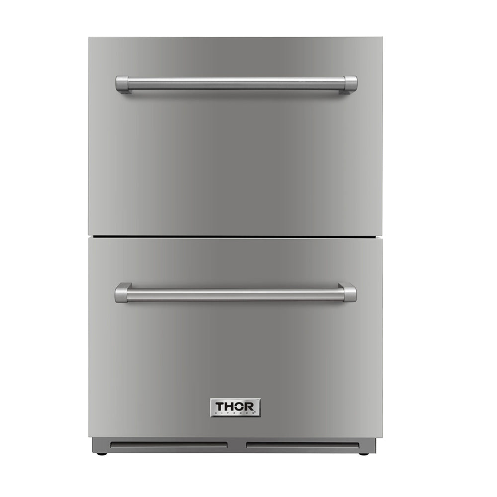 Thor Kitchen 24 Inch Indoor Outdoor Refrigerator Drawer in Stainless Steel - TRF2401U