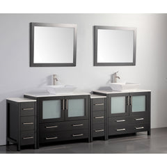 Vanity Art 96" Double Sink Vanity – White Ceramic Vanity Top with Double Basin Top in White Ceramic - CVC36-96