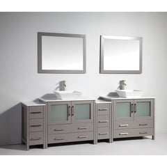 Vanity Art 96" Double Sink Vanity – White Ceramic Vanity Top with Double Basin Top in White Ceramic - CVC36-96
