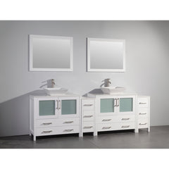 Vanity Art 96" Double Sink Vanity – White Ceramic Vanity Top with Double Basin Top in White Ceramic - CVC36-96