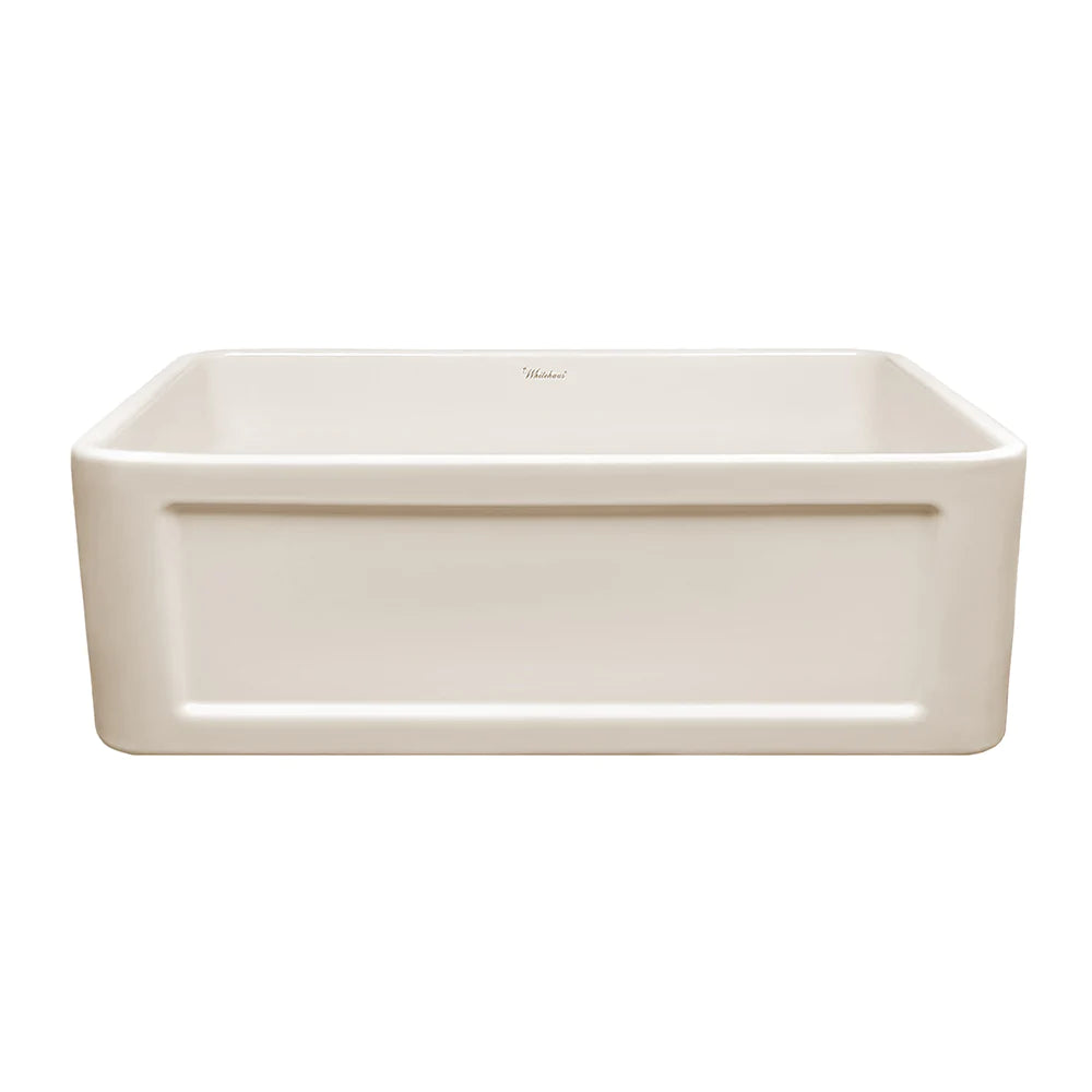 WHITEHAUS 30″ Reversible Series Fireclay Kitchen Sink with Concave Design on Front Apron - WHFLCON3018