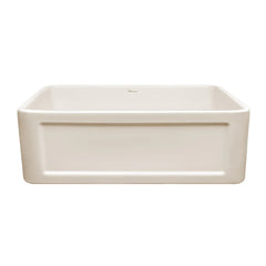 WHITEHAUS 30″ Reversible Series Fireclay Kitchen Sink with Concave Design on Front Apron - WHFLCON3018